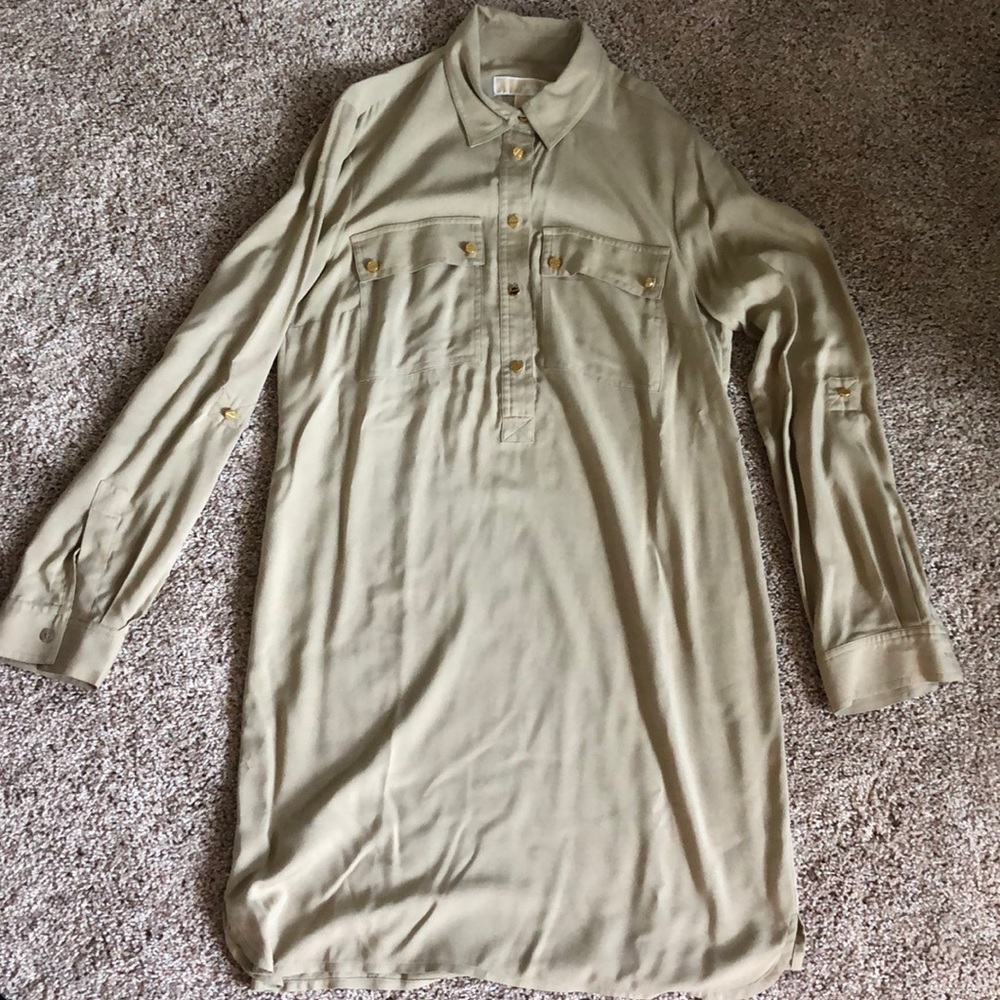 Michael Kors tan shirt dress
